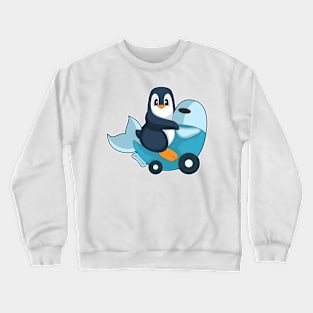 Penguin Fish Scooter Crewneck Sweatshirt